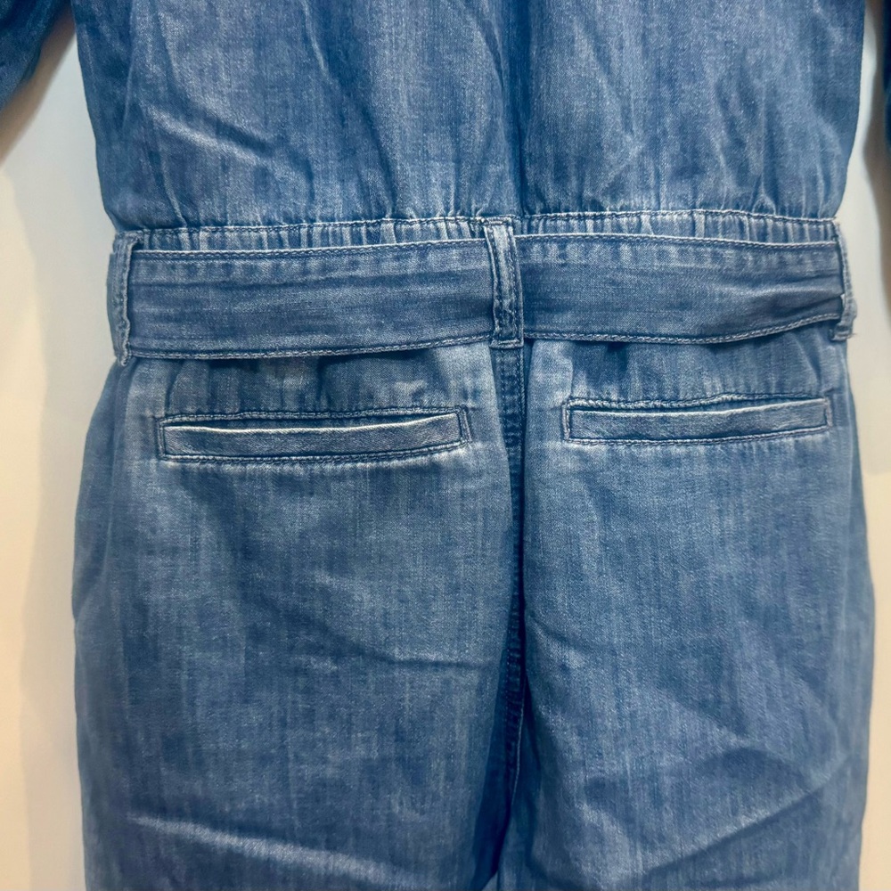 NWT GAP Kids Denim Long Sleeve Romper with Belt - Size XL Girls - Picture 9 of 11